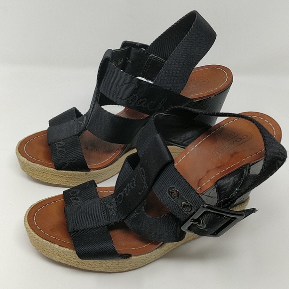 Coach Black Maryanne Logo Platform Sandal Size 7.5 - Picture 5 of 8